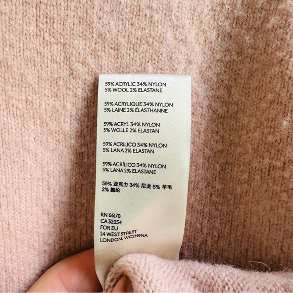 Free People Afterglow Mock Neck Sweater in Blush Pink XS - Picture 6 of 7